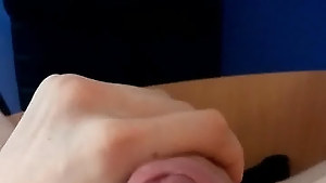 Twinkie spanks his big meaty bazooka and cums in POV