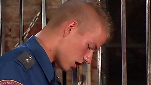 Twink guard takes sexual advantage of one of the inmates