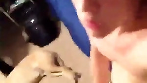 Barely legal twink spanks his rod in his room POV