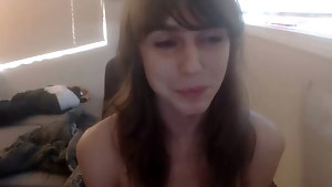 Young femboy twink plays with his cock on webcam solo